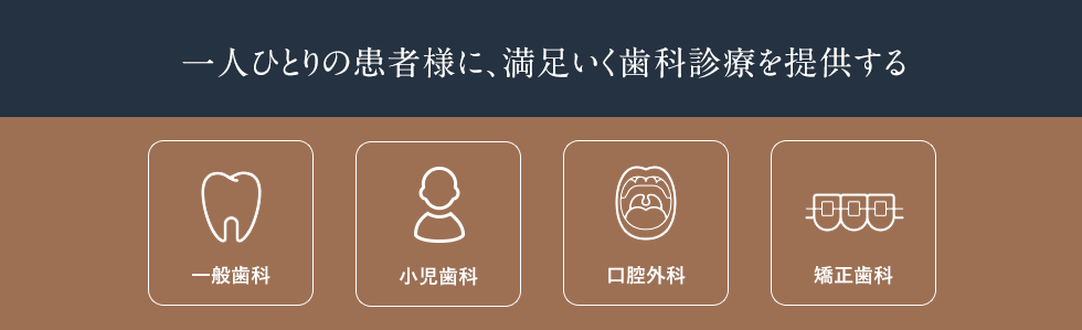 一人ひとりの患者様に、満足いく歯科診療を提供する